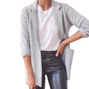 J. Crew Sophie Open Front Sweater Blazer Cardigan Merino Wool Blend Gray Size XS